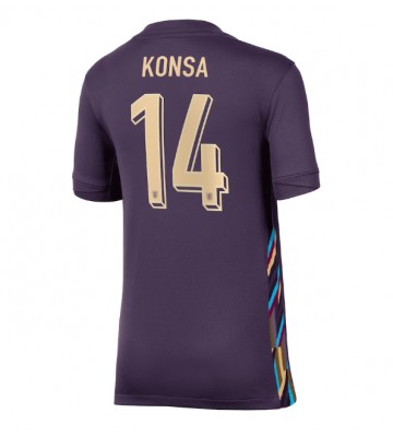 England Ezri Konsa #14 Replica Away Stadium Shirt for Women Euro 2024 Short Sleeve